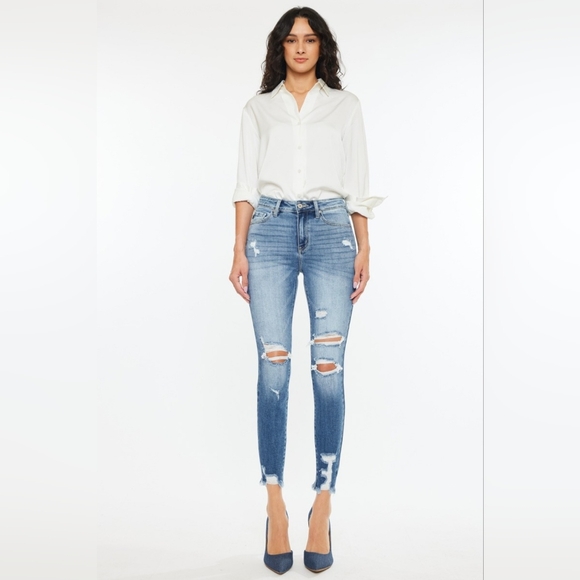 Kancan High Rise Frayed Ankle Skinny Jeans - Picture 7 of 7